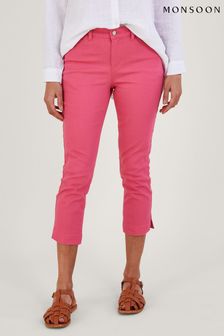 Розовые укороженные джинсы скинни из хлопка устойчивого кроя Monsoon Idabella (855695) | €32