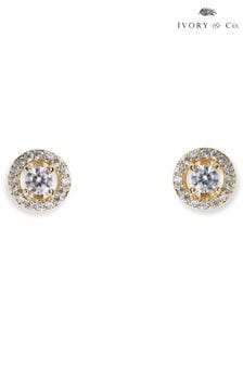 Ivory & Co Gold Balmoral Crystal Dainty Earrings (856248) | kr460