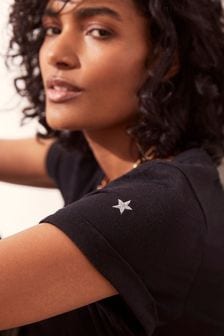 Marineblau - Mint Velvet T-Shirt aus Baumwolle mit Sternendesign (856278) | 45 €
