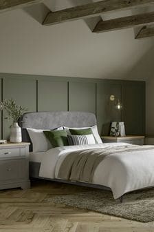 Opulent Velvet Steel Grey Matson Upholstered Bed Frame (856711) | €340 - €650
