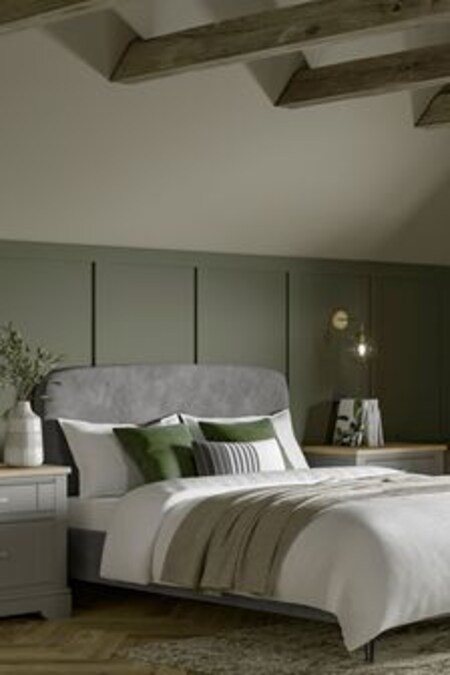 Opulent Velvet Steel Grey Matson Upholstered Bed Frame (856711) | €340 - €650