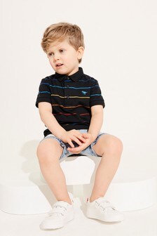 Short Sleeve Stripe Jersey Polo (3mths-7yrs)