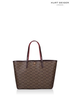 Sac fourre tout Kurt Geiger London Violet fauve horizontal en cuir