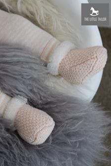 The Little Tailor Soft Pink Knitted Plush Lined Booties
