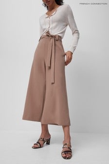 French Connection Brown Whisper Belted Culottes (857874) | $132