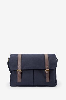 Blue Canvas Messenger Bag (858887) | $64