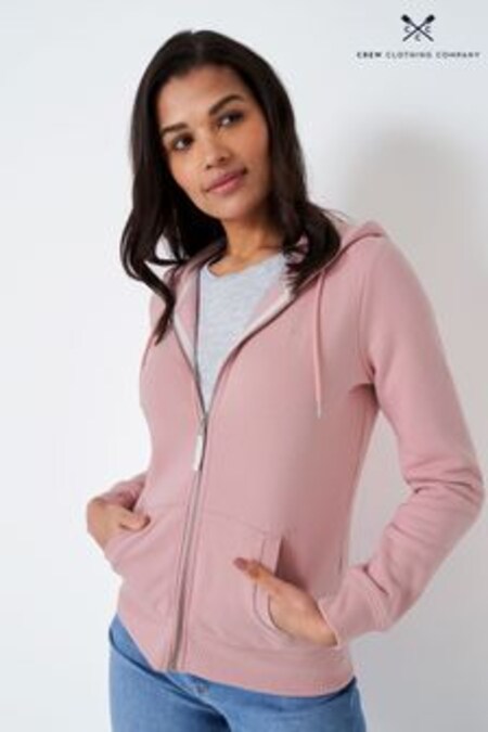 Sudadera con capucha y cremallera en rosa Heritage de Crew Clothing (859052) | 68 €