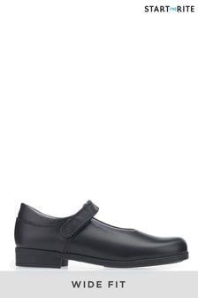 Start-Rite Samba Black Leather School Shoes Wide Fit (859193) | ₪ 241