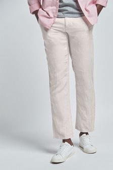 Chalk White 100% Linen Trousers (859568) | 115 zł
