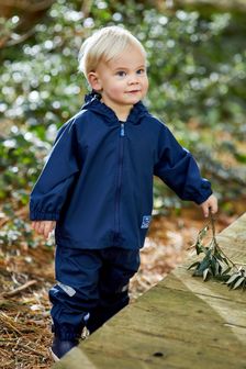 JoJo Maman Bébé Navy Pack-Away Rain Jacket (85R387) | €42.50