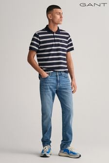 Niebieski z efektem znoszenia - Gant Worn In Slim Fit Jeans (860072) | 630 zł