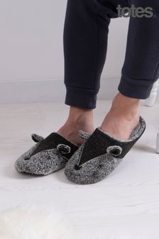 Totes Novelty Applique Mens Mule Slippers