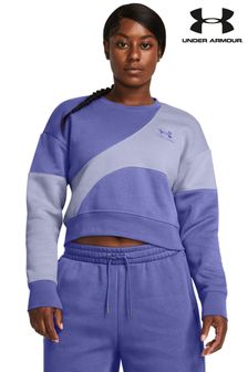 Blau - Under Armour Essential Kurz geschnittenes Fleece-Sweatshirt mit Rundhalsausschnitt (860398) | 90 €