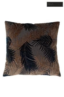 Riva Paoletti Blush Pink/Navy Blue Palm Grove Velvet Polyester Filled Cushion (860401) | OMR9