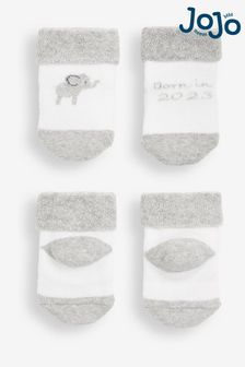 Набор из 2 пар носков для малышей с принтом "Born In 2023" Jojo Maman Bébé (860555) | €9