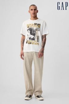 Gap White Jimi Hendrix Cotton Graphic Short Sleeve T-Shirt (860871) | kr260