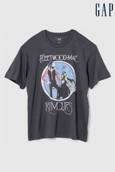 Grey Fleetwood Mac - Gap Cotton Graphic Short Sleeve T-shirt (860992) | kr370