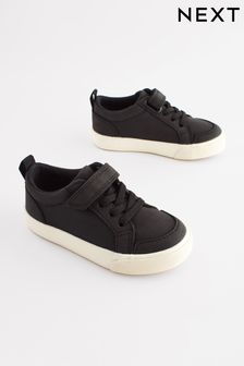 Black Wide Fit (G) Touch Fastening Elastic Lace Shoes (861036) | KRW29,900 - KRW38,400