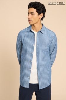 White Stuff Blue Stripe Long Sleeve Shirt (861219) | OMR32