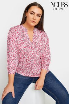 Yours Curve Pink Pintuck Half Placket Blouse (861303) | €32