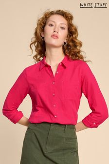 White Stuff Dark Pink Sophie Organic Cotton Shirt (861326) | $73