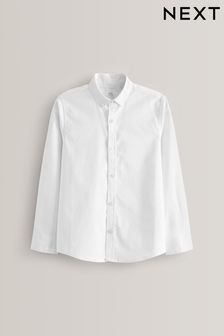 White Plain Long Sleeve Oxford Shirt (3-16yrs) (861453) | R183 - R274