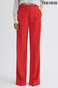 Reiss Coral Cara Wide Leg Mid Rise Trousers (861566) | SGD 463