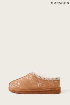 Monsoon Embroidered Mule Brown Slippers (863362) | €21.50