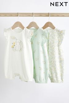 Green/White Bunny Baby Rompers 3 Pack (863462) | SGD 30 - SGD 37