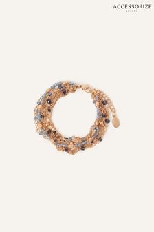 Accessorize Mehrreihiges Armband mit geschliffenen Perlen, Blau (864049) | 11 €