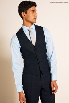 French Connection Slim Fit Navy Check Waistcoat (864319) | €20