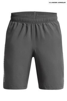 Gri - Pantaloni scurți țesuți cu logotip Under Armour (864814) | 125 LEI
