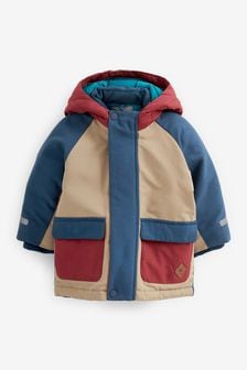 藍色拼色 - 防雨連帽大衣 (3個月至7歲) (865103) | NT$1,240 - NT$1,420