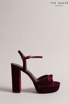 Ted Baker Red Velvet Kayvi Bow Platform Heeled Sandals (865309) | 111 €