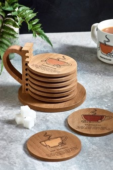 Set Of 8 Tea Coasters In Holder (865619) | €16