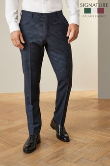 Navy Check Signature Tollegno Fabric Slim Fit Suit (865713) | €19