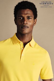 Charles Tyrwhitt Yellow Solid Short Sleeve Cotton Tyrwhitt Pique Polo Shirt (865724) | kr714