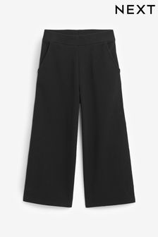 Black Wide Leg Jersey Trousers (3-16yrs) (865812) | AED34 - AED58