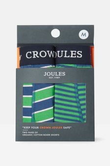 Joules Crown Joules Green/Blue Cotton Boxer Briefs (2 Pack) (866476) | €31