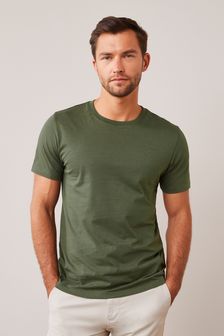 Dark Khaki Green Essential Crew Neck T-Shirt (867042) | ₪ 28