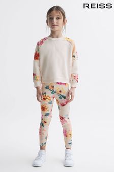 Reiss Pink Brooke Senior Floral Print Cotton Jersey Sweatshirt (867532) | OMR29