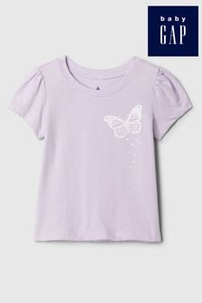 Purple - Gap Graphic Print Short Sleeve Crew Neck T-shirt (newborn-5yrs) (867643) | kr150