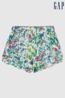 Gap White, Blue & Pink Floral Pull On Ruffle Baby Shorts (3mths-5yrs) (867714) | €9