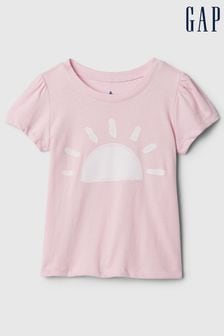 Rosa - Gap T-Shirt mit Rundhalsausschnitt und Grafik-Print (Neugeborenes - 5 Jahre) (867719) | 12 €