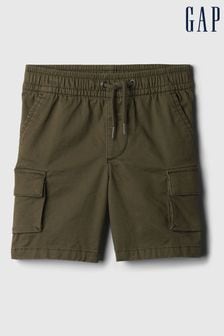 Groen - Gap - Katoenen keperstof cargoshort met elastische taille (6 mnd-5 jr) (867918) | €28