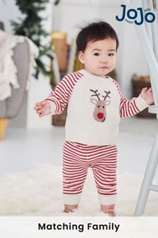 JoJo Maman Bébé Cream Reindeer Knitted Baby Set (8679U6) | R704