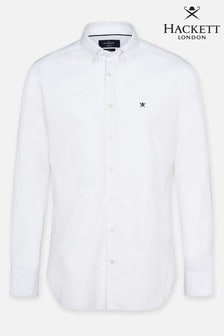 Hackett Herren Continuity Oxford-Shirt in gewaschener Optik, Weiß (868161) | 121 €