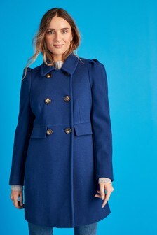 Manteau croisé à manches bouffantes