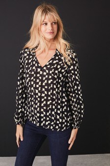 Chemisier à encolure en V avec col