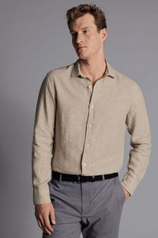 Charles Tyrwhitt Natural Packable Rainfoil 100% Linen Shirt (869498) | $129